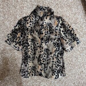 Short Sleeve Fur Jacket